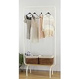 ハンガーラック　BOUTIQUE  棚付き (W90cm, ホワイト)