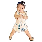 Tonsee ベビー服 ガールズ 可愛い ロンパース ラブリー ノースリーブ ジャンプスーツ 花柄 (60)