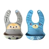 Jolieer 高品質 赤ちゃん 動物の形 スタイ 防水性 よだれかけ 柔らかくて、便利、お手入れ簡単 2枚セット (JOB07-1-JP)