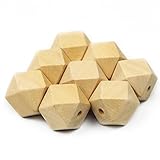 0.8 Inch 20mm Wood Beads Spacer Beads 100pcs Unfinished Geometric Beads Jewelry for Diy Wooden Neckl