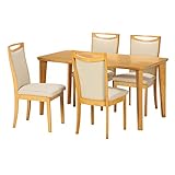 ダイニング テーブルとチェア4脚 5点セット ハイバックタイプ ROZE ナチュラル 96622-96624x4