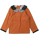 《春秋冬対応》SCHNEE(スネー) フライス天竺衿ベロアロンT 120cm/オレンジ NO.F-661155