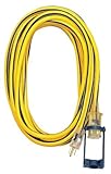 Voltec 05-00113 14/3 SJTW Outdoor Extension Cord with E-Zee Lock and Lighted End, 100-Foot, Yellow w