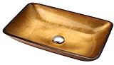 Kraus GVR-210-RE Golden Pearl Rectangular Glass Vessel Bathroom Sink by Kraus