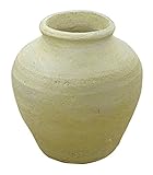 azi-azi ハンドメイド 小さなテラコッタ ミニチュア壷 F 花瓶 アイボリー AT-167