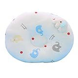 Tovadoo ベビー枕 授乳クッション 新生児 プリント コットン 斜頭防止 絶壁頭防止 快眠 出産準備 出産祝い プレゼント 24*19cm　 (ブルー)
