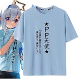 [ICKO] バーチャル 天音かなた Tシャツ 半袖 PP天使 丸首 綿 可愛い 夏服 6色 ファッション YouTube T-Shirt アイドル 記念シャツ 漫画 インナーシャツメンズ 日常服 グッズ コスプレ衣装 プレゼント (A,2XL)