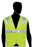 Liberty HiVizGard Polyester Mesh Class 2 Surveyors Vest with 2 Wide Silver Reflective Stripes and Mu