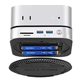ORICO MiniLink Mac mini M4対応ドッキングステーション USB4 40Gbps超高速データ転送 7-IN-1 M.2 SSD スロット×2（NVMe) USB-A（10Gbps×3）Micro/SDカードスロット4.0 2024年Mac mini M4/M4 pro対応USBハブ
