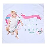 AOLVO Baby Monthlyマイルストーン毛布新生児女の子&男の子 – ソフト写真プロップ写真バックドロップ毛布幼児&の幼児のため、サイズ40 " x40 " 7025779625257
