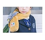 Candykids　可愛くてふわふわ キッズ用 マフラー 全6色 　柔らかいキッズ ふわふわマフラー　純色厚手 秋冬　女の子ネックウォーマー　男女兼用 (イエロー)