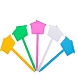 chen 植物ラベル タグ　可愛い　小屋型　植物のラベル　挿入式　ガーデニングラベル　T型　カラフル園芸ラベル　多肉植物タブ　フラワーラベル ガーデニングラベル 　プラスチック　防水　10枚セット