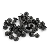 トカリリ シカゴスクリュー シカゴネジ レザークラフト用 長さ4mm 5mm 6mm 8mm 10mm 12mm ブラック 20個セット (ブラック, Φ5×8mm)