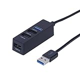 Digio2 USB3.0+2.0 4ポートハブ 0.3m ブラック 43796