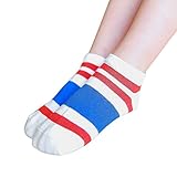 Plus Nao(プラスナオ) ソックス 靴下 キッズ ジュニア マルチボーダー 5足組 5色セット子供ソックス 子供靴下 女の子 男の子 1歳-10歳 ボーダー柄 肌着 くつ下 下着 - 4-6歳