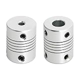 Aopinフレキシブル カップリングモーター カ3Dプリンター用4mm〜8mmシャフト、長さ25mm / 1 "カプラーモーターコネクターケーシングジョイント、に最適車種シャフト、CNCマシン、モーターガイド、DIYエンコーダー、2個