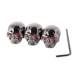 Cool Skull Head Tone Volume Control Knobs Buttons for Electric Guitar 3pcs/ Set + Wrench - Black Nic