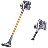 Deik 掃除機 コードレス掃除機 サイクロン 強弱切替 40分連続作業 5種類ブラシ付 超強吸引力 2-in-1 スティックコードレスクリーナー 充電式＆壁掛式