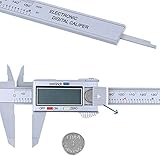 funnytoday365デジタルCaliper 150 mm 6インチ液晶デジタル電子カーボンファイバーノギスゲージマイクロメータ