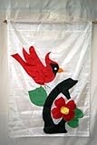 28X40 Embroidered Sewn Red Cardinal Bird 2 Appliqued Nylon Garden Flag 28X40 [並行輸入品]