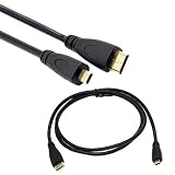 Rosebe Micro-HDMI To Mini HDMI 変換 ケーブル 、(タイプD-タイプC) 4k Ver 1.4、TV デジカメ ビデオ アクション カメラ ミニHDMI→マイクロHDMIケーブル ブラック (1M)