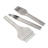 ステンレス鋼フラットチゼルレザークラフトツール穴パンチキットdiyツール2プロング/5プロング/10プロング-2 Prong 5 Prong 10 P