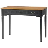 デスク MT-5325BK 4934257201766 ブラック 机 ライティングデスク (代引き不可) 主材：天然木 天板：MDF桐突板