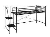 (２口可動式コンセント＆宮棚付き) 階段付き ロータイプ ロフトベッド (Stabile) ブラック