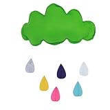 tracfyクラウド形状Raindrop Wall Hanging DecorステッカーCrib寝室再生テント保育園デコレーション新生児の幼児用 グリーン TRA-H0145-2