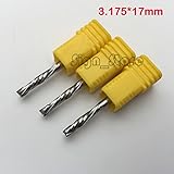 3ピース3.175 × 17ミリメートルアップ&ダウンカッターcncミルツールcncスパイラルルータービットビットセット二つのフルートエンドフライスカッタータングステン超硬ビットナイフ