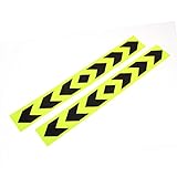 uxcell 2枚自動車飾り、安全ステッカー　イエロー　ブラック　矢印飾り