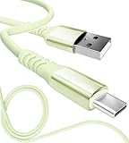 13カラー 4長さ PD急速 15W 60W 100W 100％シリコン 超高耐久 USB-A Type-C to Type-C【inklink Japan公式】充電ケーブル iPhone 充電コード USB-C 機器対応 急速充電 PC/パソコン/ノートパソコン/iPhone/iPad/Android (USB-A to Type-C 3A15W, グリーンティー, 1m)