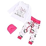 Perfk 新生児　　女の子　ペンギン　トップTシャツ　　ロングパンツ　　帽子　　服装セット　　白　　誕生日パーティー適用　　全4サイズ - 白, 18〜24ヶ月