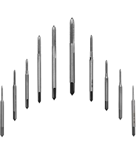 Saipe 10pcs Mini Metric Tap Set With Adjustable Wrench For Small Threads