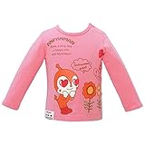 【本体綿100％】2017年 秋冬 アンパンマン 天竺 ３キャラ続き柄 長袖Tシャツ ANPANMAN ピンク◇95cm