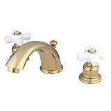 Kingston Brass KB962PX Two Handle 4 in. to 8 in. Mini Widespread Lavatory Faucet with Retail Pop-up