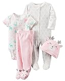 カーターズ Carter's 豪華4点ギフトセット & ベビー・デポ モスリン ウォッシュクロス 4-Piece Babysoft Take-Me-Home Set NB (50-55cm) [並行輸