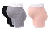 Sweet+ マタニティ レギンス ショート パンツ スパッツ ガードル インナー 下着 ショート丈 サイズ調整可能 フリーサイズ セット (グレー・ブラック・ベージュ)