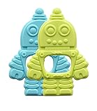 Sugarbooger Silicone Teether, Retro Robot, 2 Count
