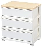 JEJ シンプルチェスト ウッド3段SCW-3-2WH ホワイト