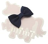 mimi(ミミ) グログラン リボン ヘアクリップ(ネイビー)単品 滑りどめ付 日本製