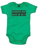 (ギャングスタ　ラップが私にそうさせた。) Gangsta Rap Made Me Do It, プリント　ベビースーツ - グリーン/黒 12-18 ヶ月