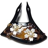 かんざし バチ型 髪飾り 簪 二本挿し 金 ラメ 和装 着物 留袖 扇型 (design A)