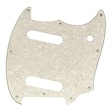 Musiclily Pro 9穴 ムスタング SS ピックガード Squier Sonic Mustangエレキギター用 4P エイジドホワイトパール