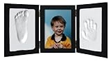 Clay Handprint & Footprint Keepsake Photo Desktop Frame - Black by Casting Keepsakes [並行輸入品]