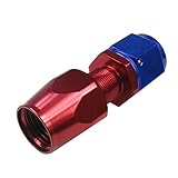 Fenteer AN-6ストレートアルミホースエンド　0度　ホース端部　アダプター　レッド＆ブルー