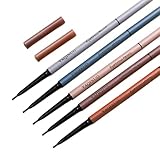 SUIKONE アイブロウペンシル 替芯付き 極細1.5mm 眉毛 アイブロウ 落ちにくい 防水 コスメ ウォータープルーフ 詰め替え (04#グレー)