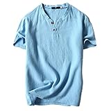コットン　Tシャツ メンズ　リネン　無地　夏服　大きいサイズ 　Vネック　速乾　白　半袖 綿麻生地　シンプル　通気　 ゆったり　激安　ストリート系　高品質　和風シャツ　トップス　男性夏服　普段着