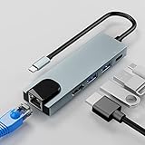 USB C ハブ 5-in-1 usb 変換アダプタ 1000MpbsイーサネットType C ハブusb-c hdmi 変換ドッキングステーション usb hdmi 【4K HDMI出力ポート// 100W PD急速充電ポート/1000Mpbs イーサネット/ ２つUSB-A 3.0ポート】ニンテンドースイッチ/Switch/USB C デバイスに対応 多機能 グレー