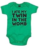 (私は子宮の中でもう一人の双子を食べました。) I Ate My Twin In The Womb, プリント　ベビースーツ - グリーン/黒 6-12 ヶ月